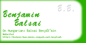 benjamin balsai business card
